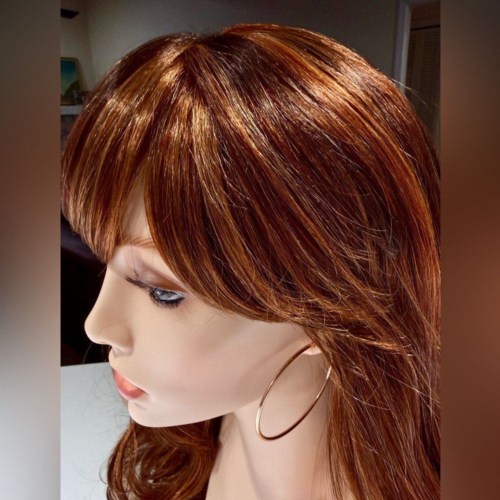 HAIR, 25-26” Vanessa Long Wavy Layers with bangs, Auburn/Copper - Picture 6 of 11